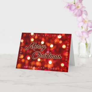 Noble Merry Christmas with red sparkling elegance Card