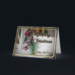 Noble Merry Christmas with romantic decoration Card<br><div class="desc">Merry Christmas and a Happy New Year! Christmas - the perfect time for love and pleasure, family and friends! This merry Christmas card is the ideal eye-catcher for your beautiful event and will be remembered for a long time even after the Christmas celebration. Invite your special guests, beloved guests and...</div>