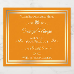 Noble Orange Product Label Gold Frame Vintage Rose