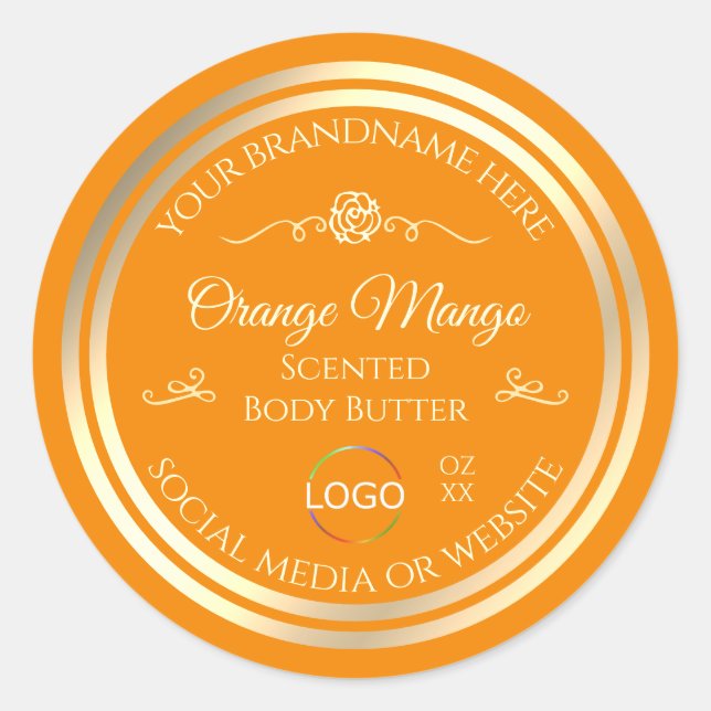 Noble Orange Product Label Gold Frame with Logo (Front)