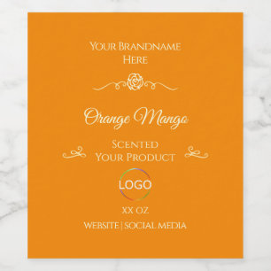 Noble Orange Product Label Gold Frame with Logo