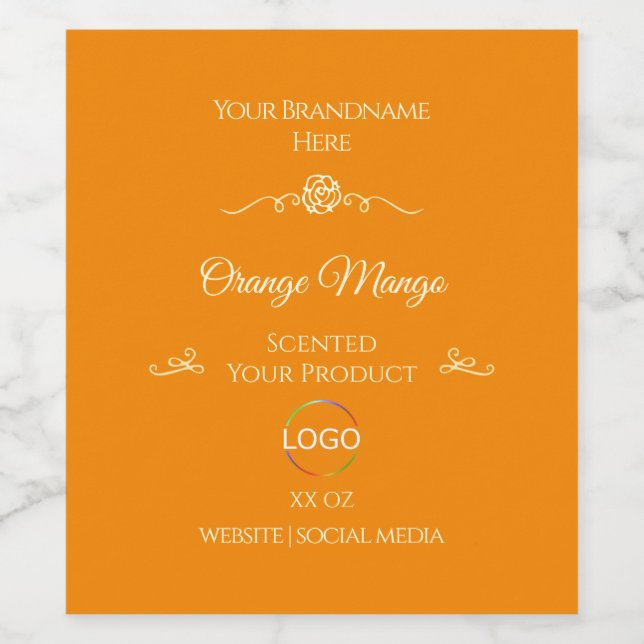 Noble Orange Product Label Gold Frame with Logo (Single Label)