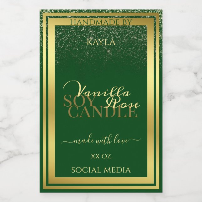 Noble Product Packaging Labels Dark Green and Gold (Single Label)