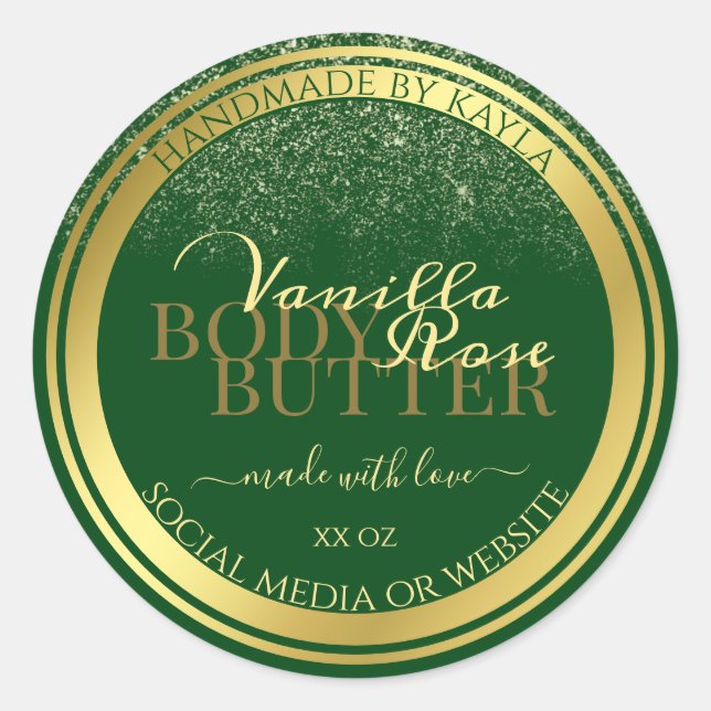 Noble Product Packaging Labels Dark Green and Gold (Front)