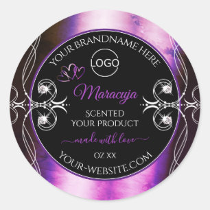 Noble Purple Black Product Label Diamonds Add Logo
