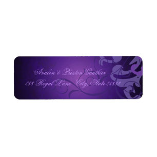 Noble Purple Texture Purple Scroll Address Labels