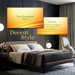 Noble Shimmery Orange Curved Decor Inspirational Business Card