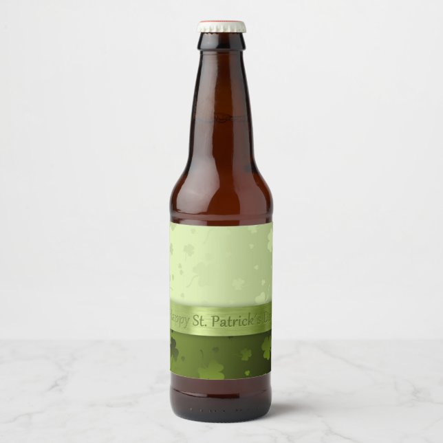 Noble St. Patricks Day Shamrocks Beer Bottle Label (Front)