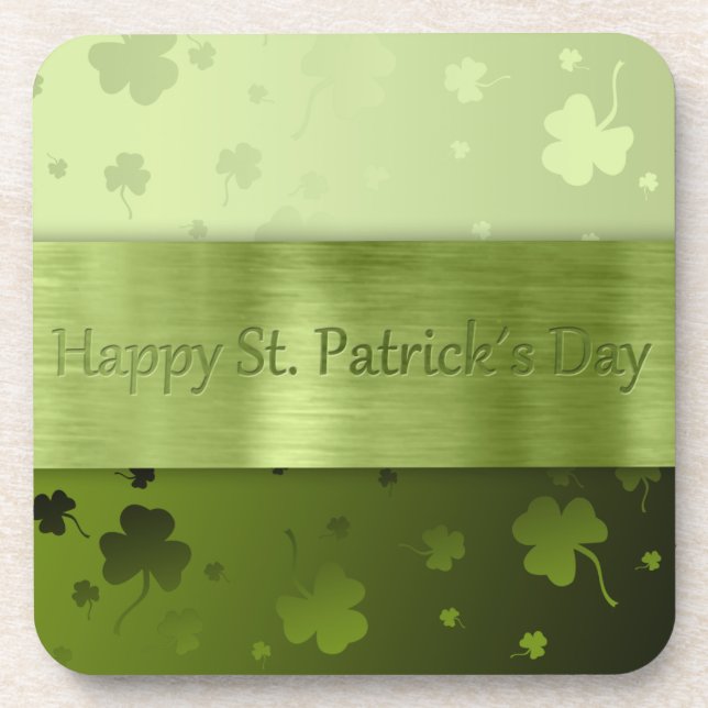 Noble St. Patrick's Day Shamrocks - Cork Coaster (Front)