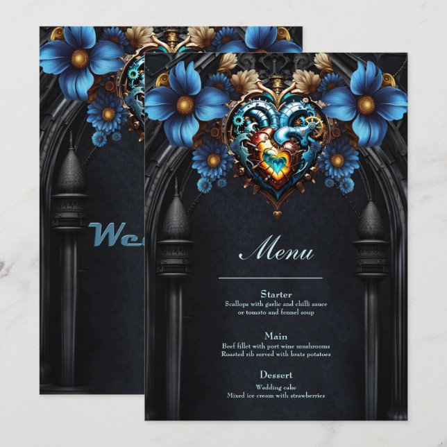 Noble  steampunk heart  menu (Front/Back)