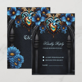 Noble  steampunk heart RSVP card