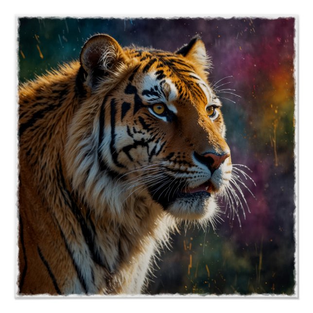 Noble Tiger Painterly Portrait Poster (Front)