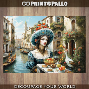 Noble Venetian Woman with iconic Venice canals -  Tissue Paper