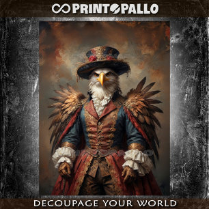 Noble Victorian dressed Eagle with top hat Tissue Paper