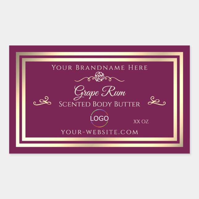 Noble Wine Red Product Label Gold Frame with Logo (Front)