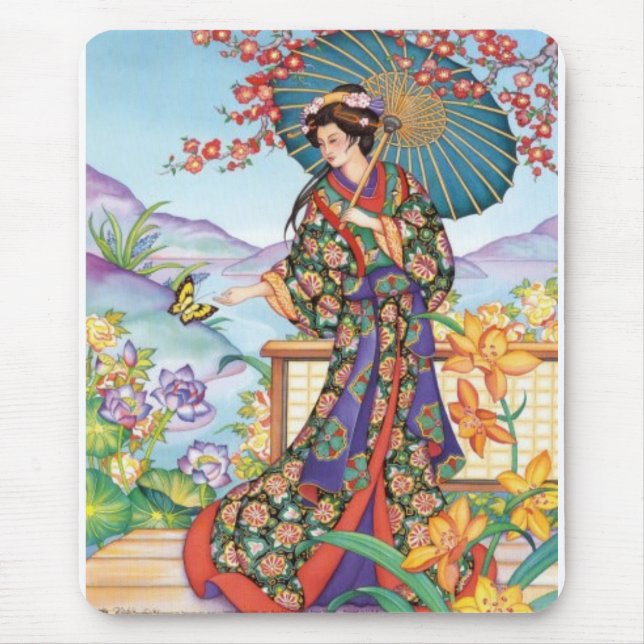 Noble Woman with Parasol Mousepad (Front)