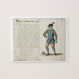 Nobleman playing football, Venetian (manuscript) Jigsaw Puzzle