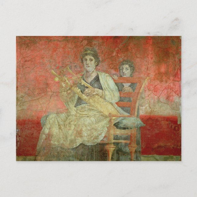 Noblewoman playing a Cithera Postcard (Front)