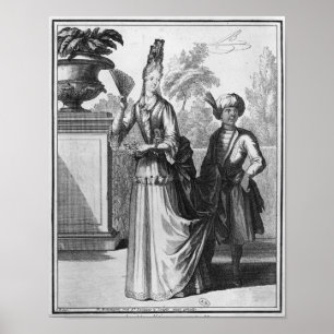 Noblewoman's dress, late 17th century poster