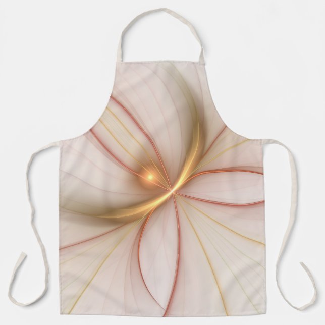 Nobly Copper And Gold Abstract Modern Fractal Art Apron (Front)