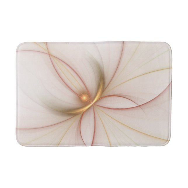 Nobly Copper And Gold Abstract Modern Fractal Art Bath Mat (Front)