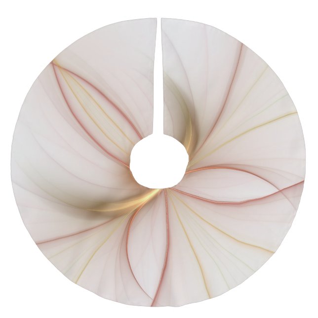 Nobly Copper And Gold Abstract Modern Fractal Art Brushed Polyester Tree Skirt (Front)