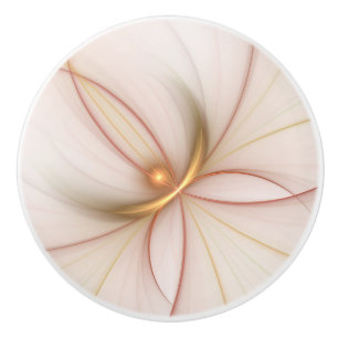 Nobly Copper And Gold Abstract Modern Fractal Art Ceramic Knob