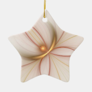 Nobly Copper And Gold Abstract Modern Fractal Art Ceramic Tree Decoration