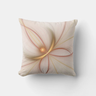Nobly Copper And Gold Abstract Modern Fractal Art Cushion