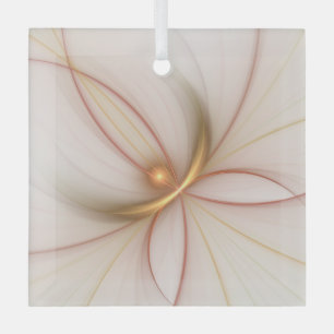 Nobly Copper And Gold Abstract Modern Fractal Art Glass Tree Decoration