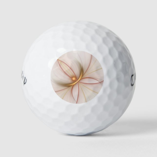 Nobly Copper And Gold Abstract Modern Fractal Art Golf Balls (Front)