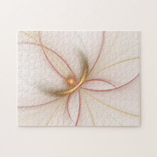 Nobly Copper And Gold Abstract Modern Fractal Art Jigsaw Puzzle