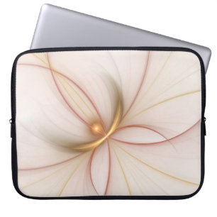 Nobly Copper And Gold Abstract Modern Fractal Art Laptop Sleeve