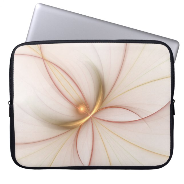 Nobly Copper And Gold Abstract Modern Fractal Art Laptop Sleeve (Front)