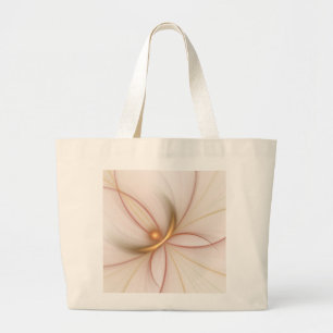 Nobly Copper And Gold Abstract Modern Fractal Art Large Tote Bag