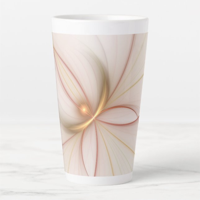 Nobly Copper And Gold Abstract Modern Fractal Art Latte Mug (Front)