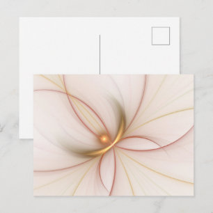 Nobly Copper And Gold Abstract Modern Fractal Art Postcard