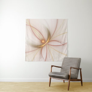 Nobly Copper And Gold Abstract Modern Fractal Art Tapestry