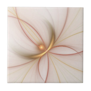 Nobly Copper And Gold Abstract Modern Fractal Art Tile