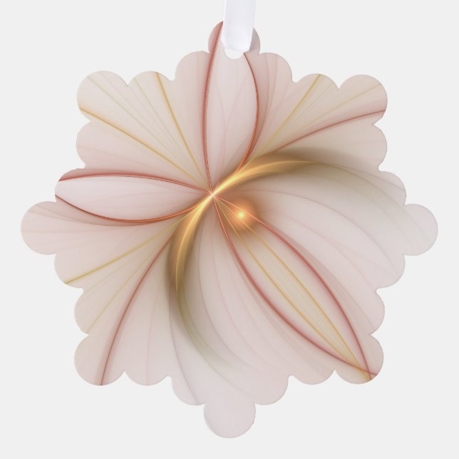 Nobly Copper And Gold Abstract Modern Fractal Art Tree Decoration Card (Front)