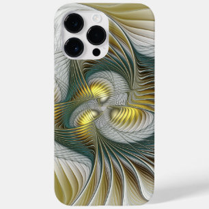 Nobly Golden Teal Abstract Fantasy Fractal Art Case-Mate iPhone 14 Pro Max Case