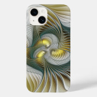 Nobly Golden Teal Abstract Fantasy Fractal Art