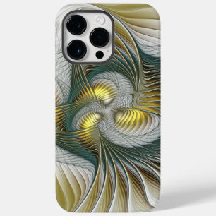 Nobly Golden Teal Abstract Fantasy Fractal Art Case-Mate iPhone 14 Pro Max Case