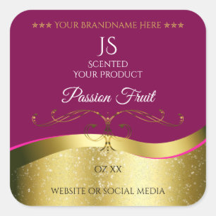 Nobly Wavy Gold Decor Wine Red with Monogram Label
