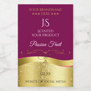 Nobly Wavy Gold Decor Wine Red with Monogram Label
