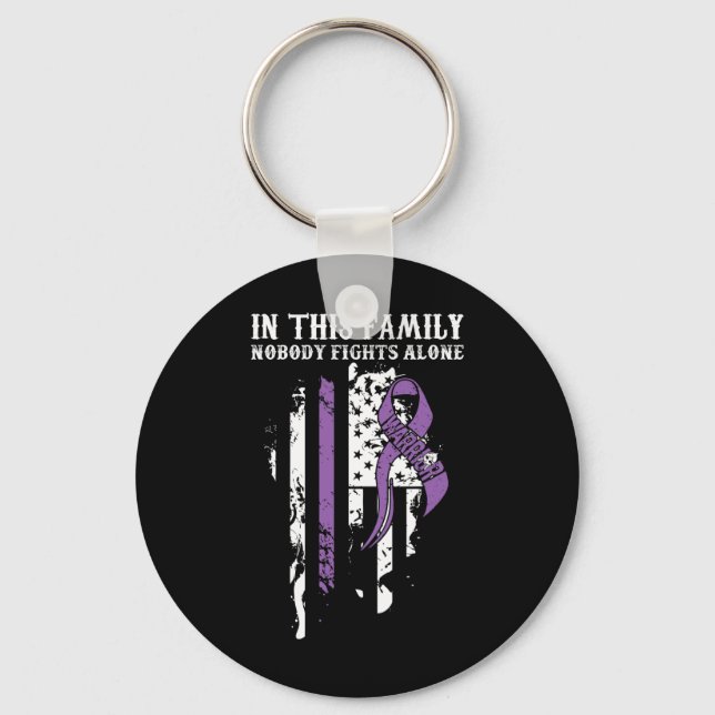Nobody Alone- Fibromyalgia Awareness Supporter Rib Key Ring (Front)