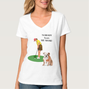 Nobody Beats My Mum Dog Golf  T-Shirt