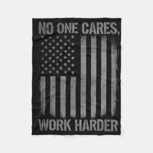 Nobody Cares Work Harder Gym Motivation Tee Weight Fleece Blanket