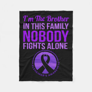 Nobody Fights Alone Alzheimerheimer's Awareness Fleece Blanket