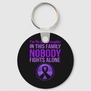 Nobody Fights Alone Alzheimerheimer's Awareness  Key Ring